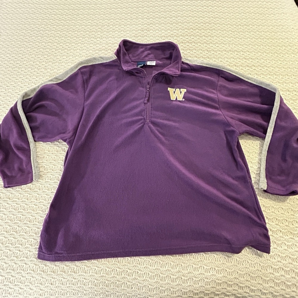 Vintage University Of Washington Huskies OVB Quarter‎ Zip Fleece Mens XL